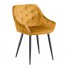 Musztardowe pikowane krzesło kubełkowe K487 Halmar w sklepie Edinos.pl