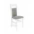 Biało-szare drewniane krzesło tapicerowane Gerard 2 w sklepie Edinos.pl