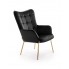 Czarny fotel w stylu glamour CASTEL 2 Halmar w sklepie Edinos.pl