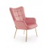 Różowy fotel pikowany CASTEL 2 Halmar w sklepie Edinos.pl