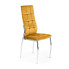 Musztardowe krzesło tapicerowane welurem K416 Halmar w sklepie Edinos.pl