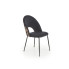 Czarne welurowe krzesło z dekoracyjnym oparciem K505 Halmar w sklepie Edinos.pl