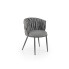Szare tapicerowane krzesło plecione K516 Halmar w sklepie Edinos.pl